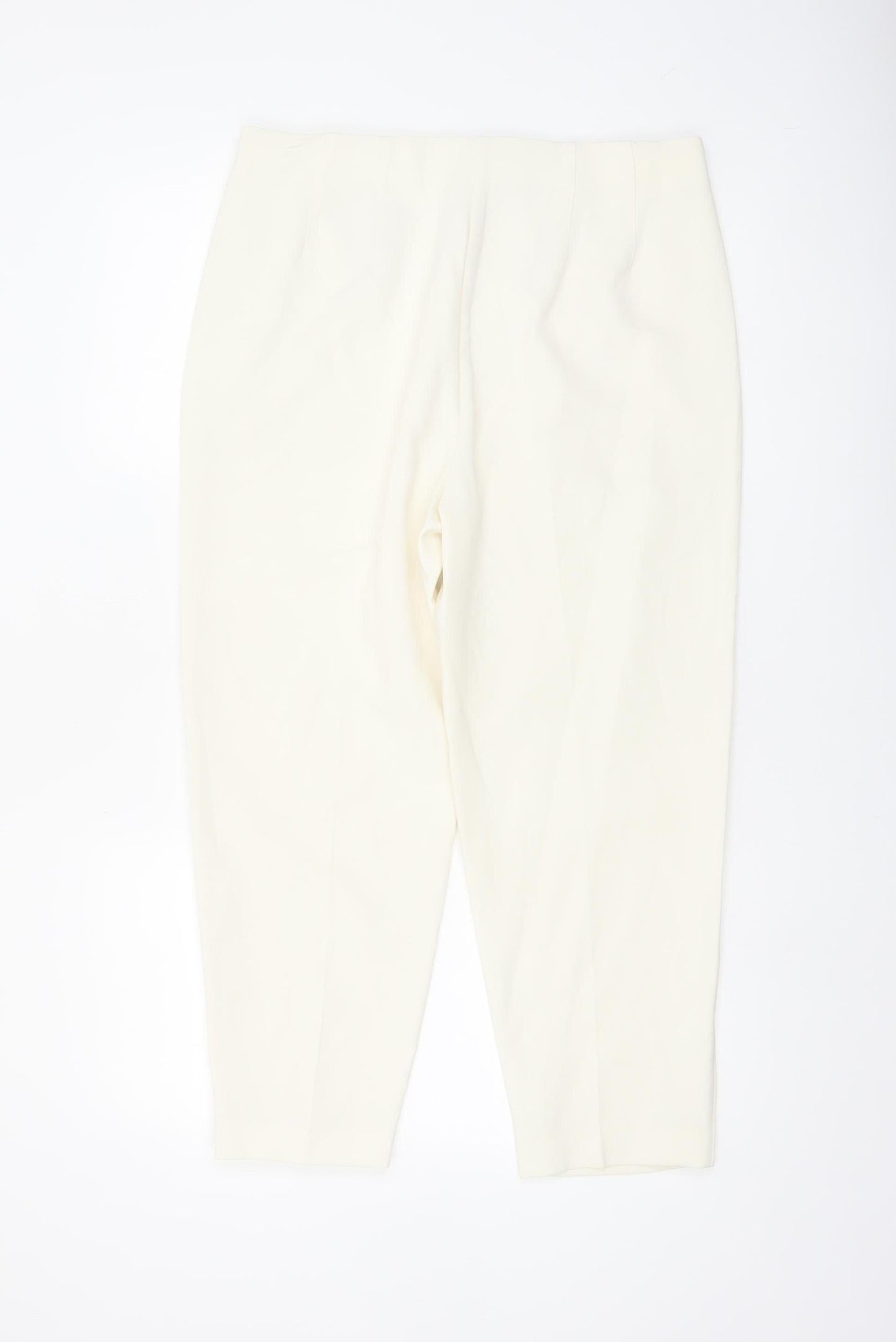 Marks and Spencer Women’s Ivory Tapered Trousers Size 14 Short