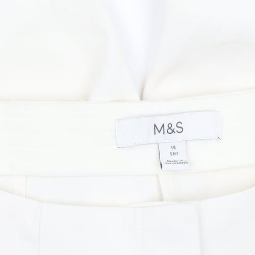 Marks and Spencer Women’s Ivory Tapered Trousers Size 14 Short