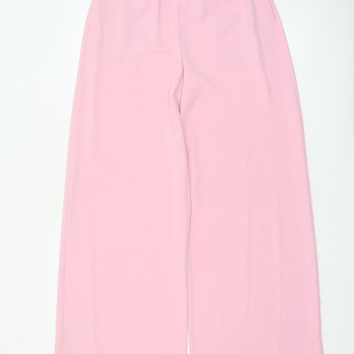 Marks and Spencer Women’s Pink Wide-Leg Crepe Trousers Size 10 Long