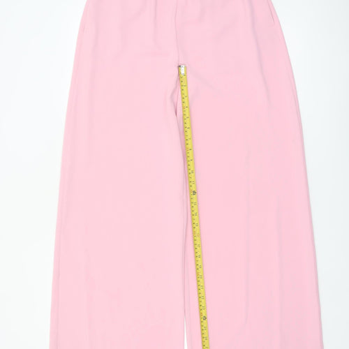 Marks and Spencer Women’s Pink Wide-Leg Crepe Trousers Size 10 Long