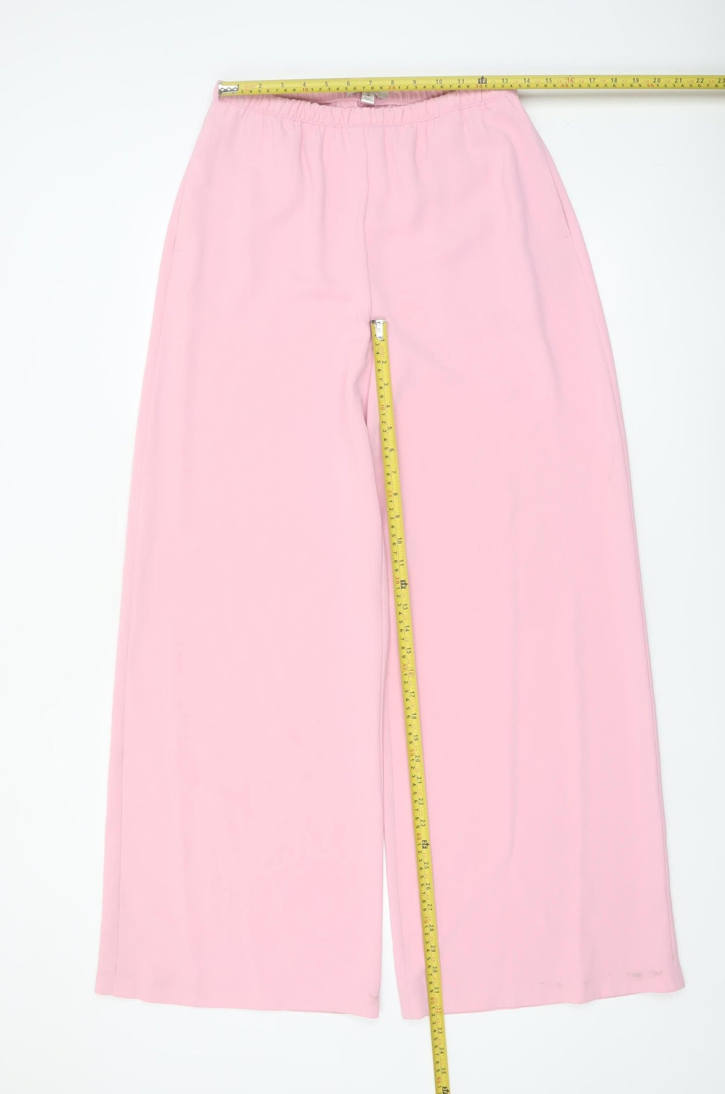 Marks and Spencer Women’s Pink Wide-Leg Crepe Trousers Size 10 Long