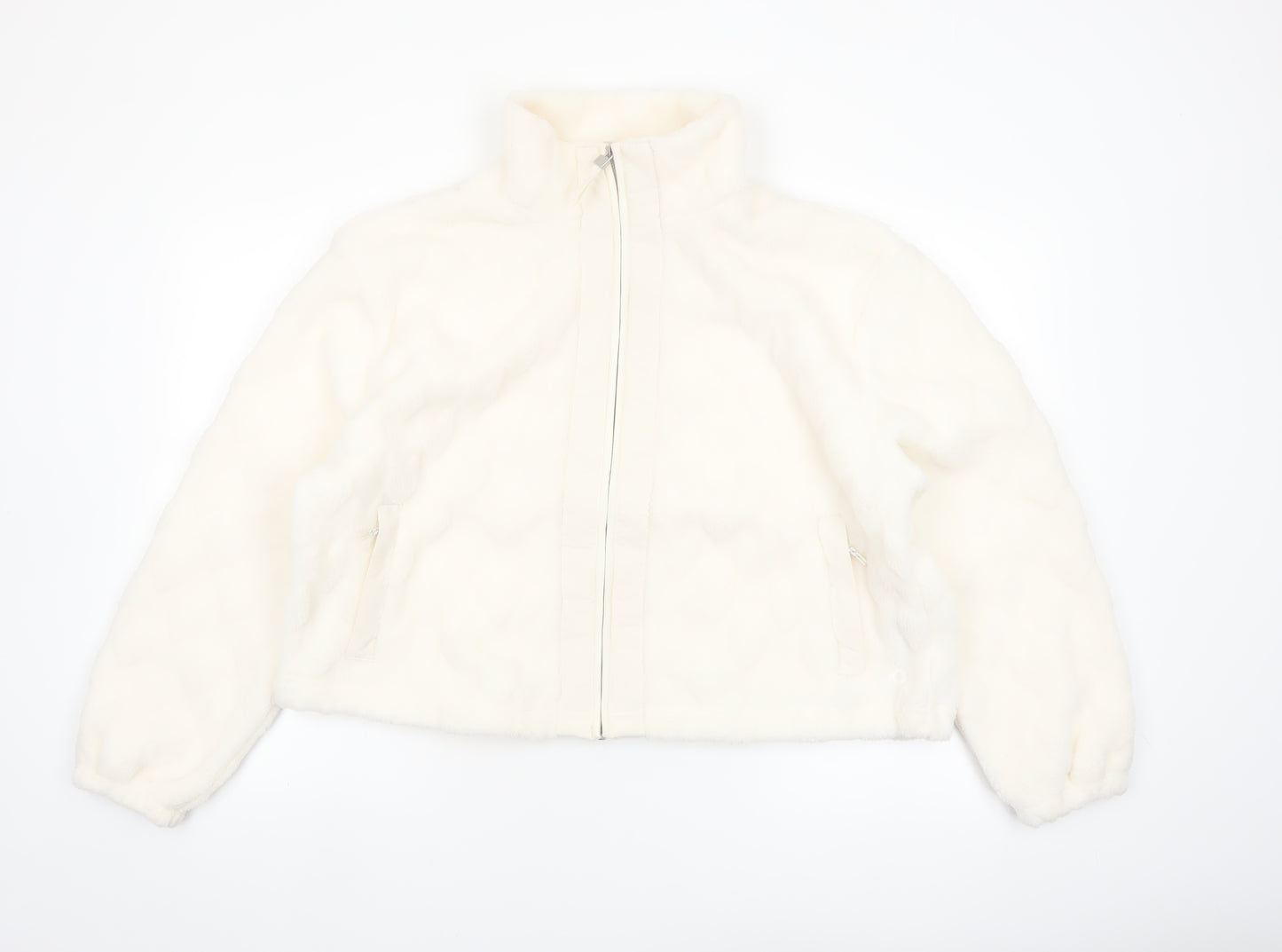 Marks and Spencer Women’s Ivory Puffer Jacket Size 16 Zip Front