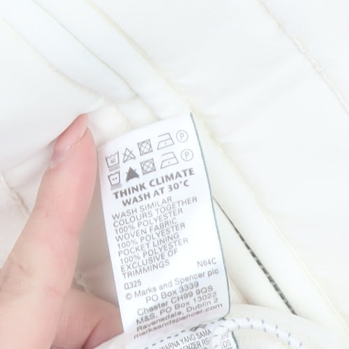 Marks and Spencer Women’s Ivory Puffer Jacket Size 16 Zip Front