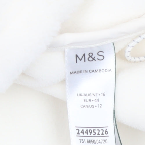 Marks and Spencer Women’s Ivory Puffer Jacket Size 16 Zip Front