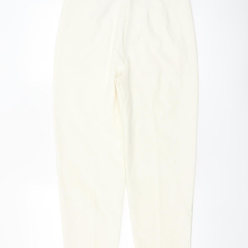 Marks and Spencer Women Ivory Regular Fit Tapered Trousers Size 10