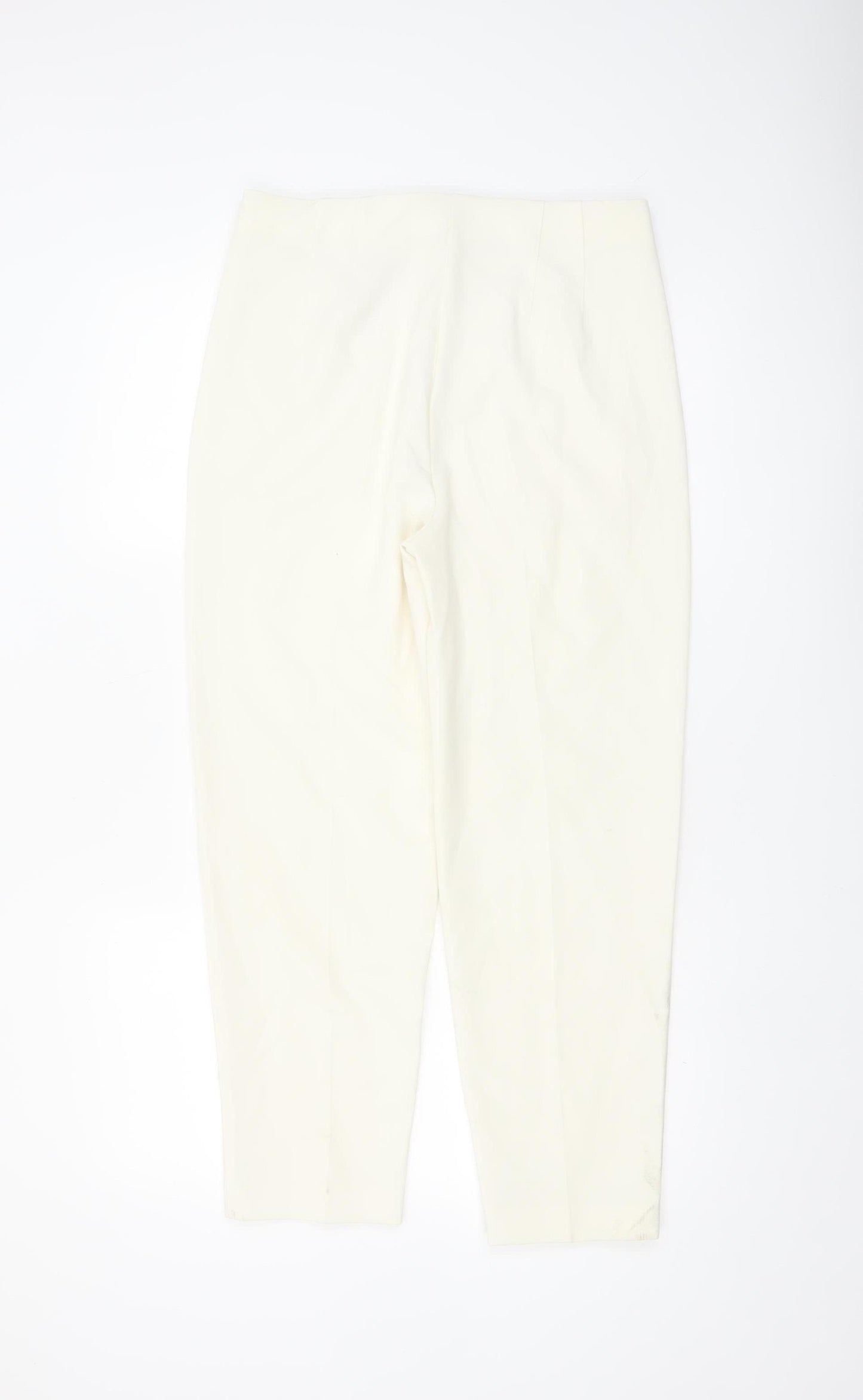 Marks and Spencer Women Ivory Regular Fit Tapered Trousers Size 10