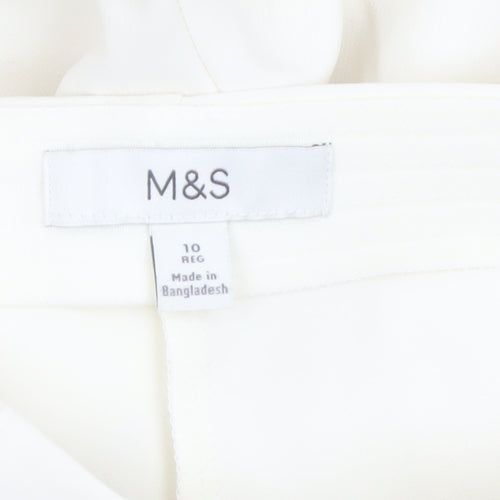 Marks and Spencer Women Ivory Regular Fit Tapered Trousers Size 10