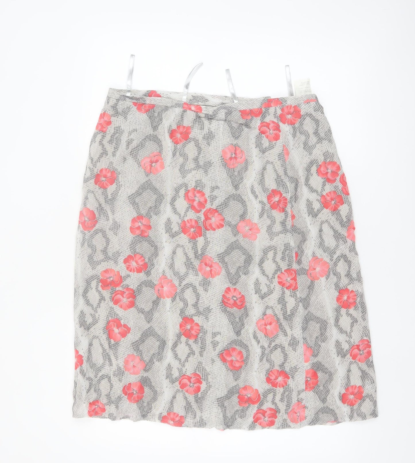 Bianca Womens Grey Animal Floral Print Viscose Skirt Size 16