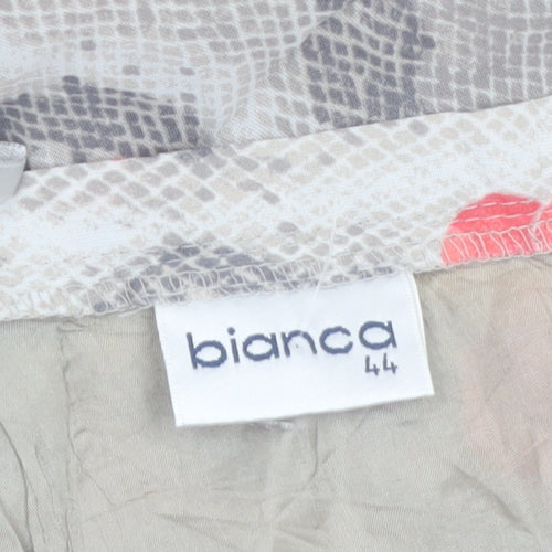 Bianca Womens Grey Animal Floral Print Viscose Skirt Size 16