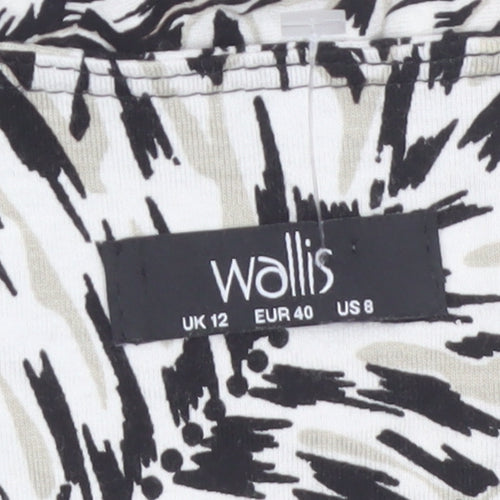 Wallis Womens Black Floral Cold Shoulder Tunic Blouse UK 12