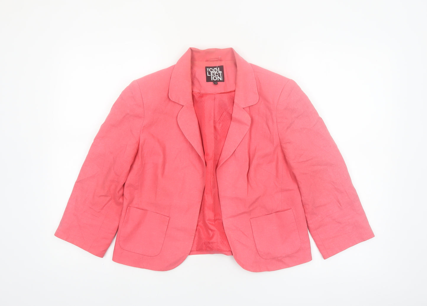Debenhams The Collection Women Pink Linen Blend Blazer Size 10