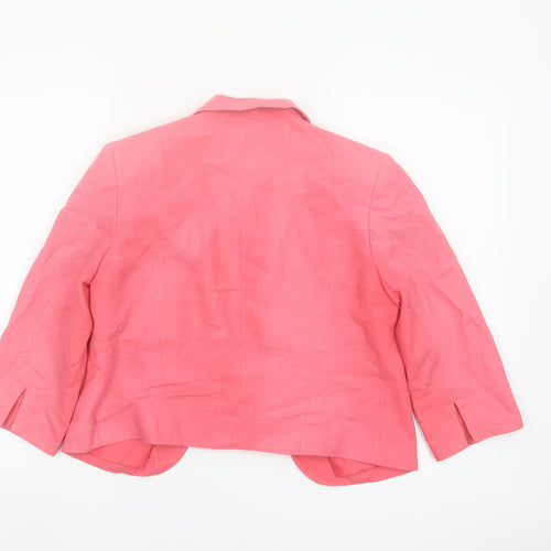 Debenhams The Collection Women Pink Linen Blend Blazer Size 10
