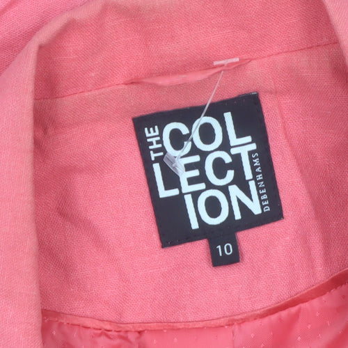 Debenhams The Collection Women Pink Linen Blend Blazer Size 10