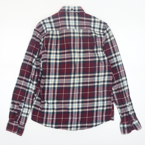 Primark Men's Multicoloured Check Cotton Flannel Shirt S Regular Fit