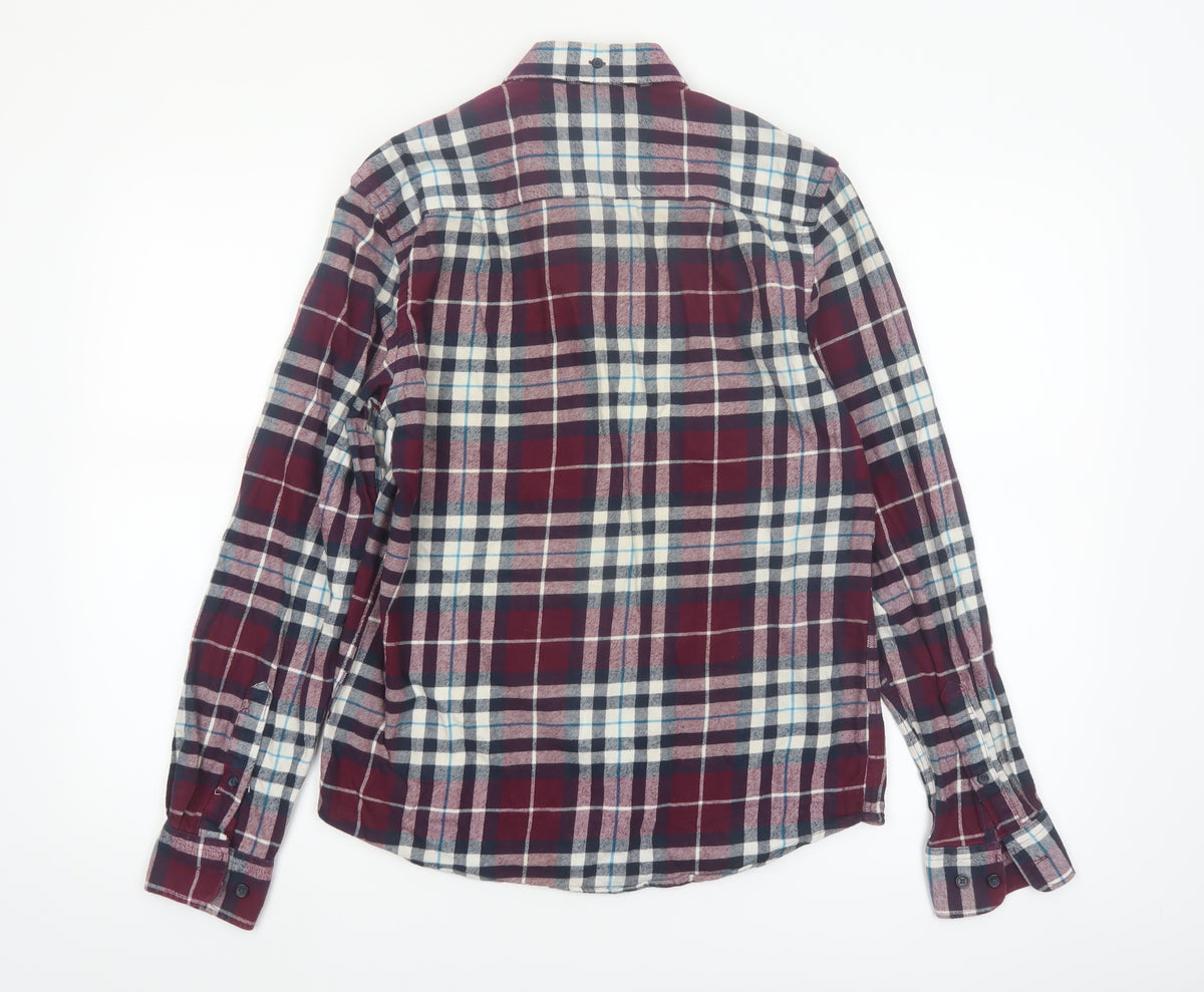 Primark Men's Multicoloured Check Cotton Flannel Shirt S Regular Fit