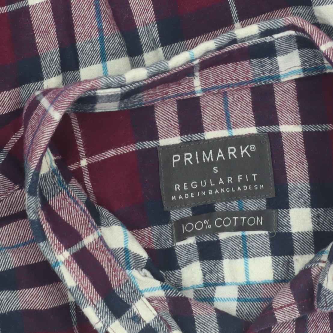 Primark Men's Multicoloured Check Cotton Flannel Shirt S Regular Fit