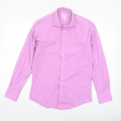 Remus Uomo Men’s Pink Slim Fit Long Sleeve Cotton Shirt 14.5in