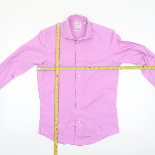 Remus Uomo Men’s Pink Slim Fit Long Sleeve Cotton Shirt 14.5in