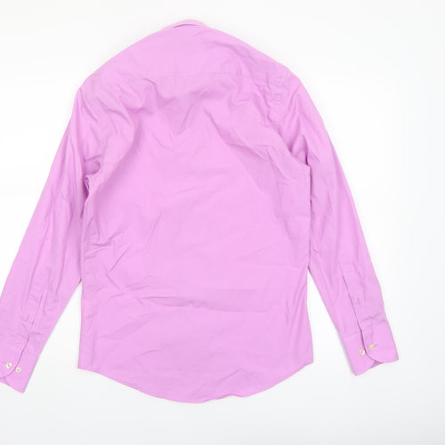 Remus Uomo Men’s Pink Slim Fit Long Sleeve Cotton Shirt 14.5in