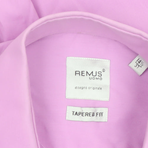 Remus Uomo Men’s Pink Slim Fit Long Sleeve Cotton Shirt 14.5in