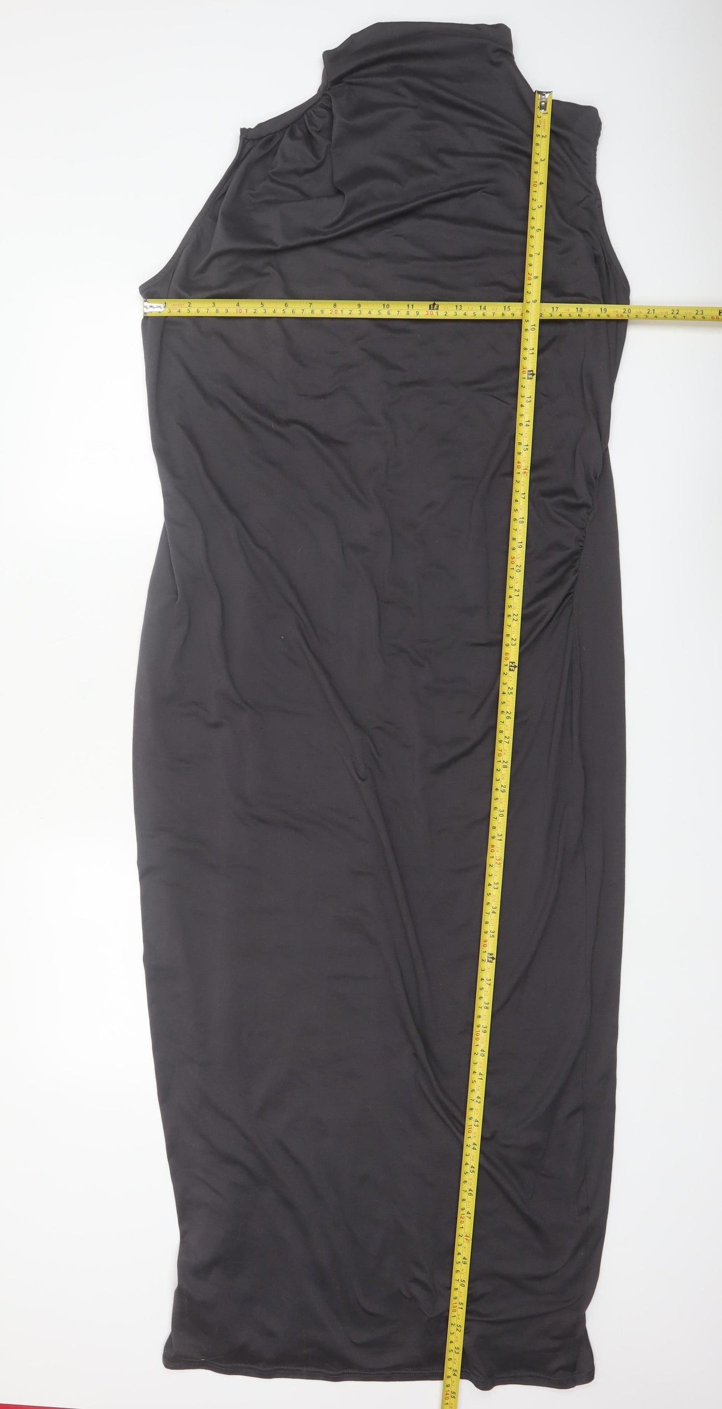 wkndgirl Women Black Size 20 Sleeveless Bodycon Midi Dress