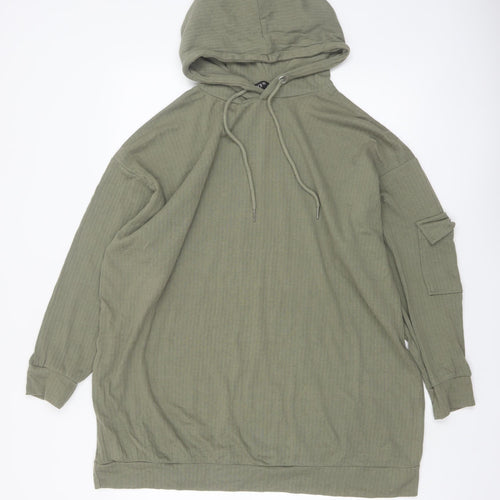 Yours Women's Khaki Long Sleeve Hooded Pullover Hoodie Size 20
