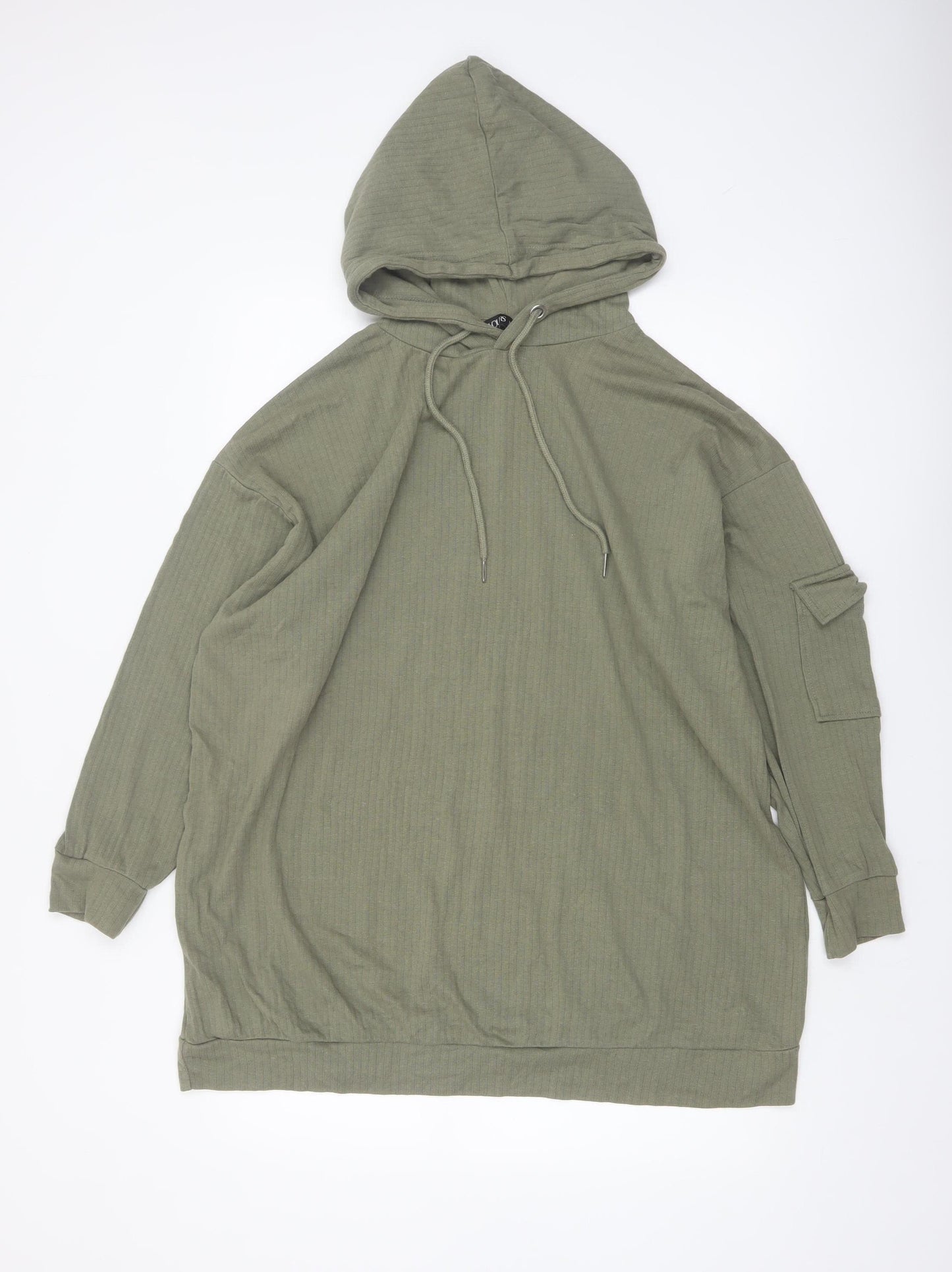 Yours Women's Khaki Long Sleeve Hooded Pullover Hoodie Size 20