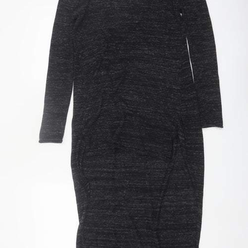 Zara Women Black Knit Slim Fit Long Sleeve Pullover Jumper S
