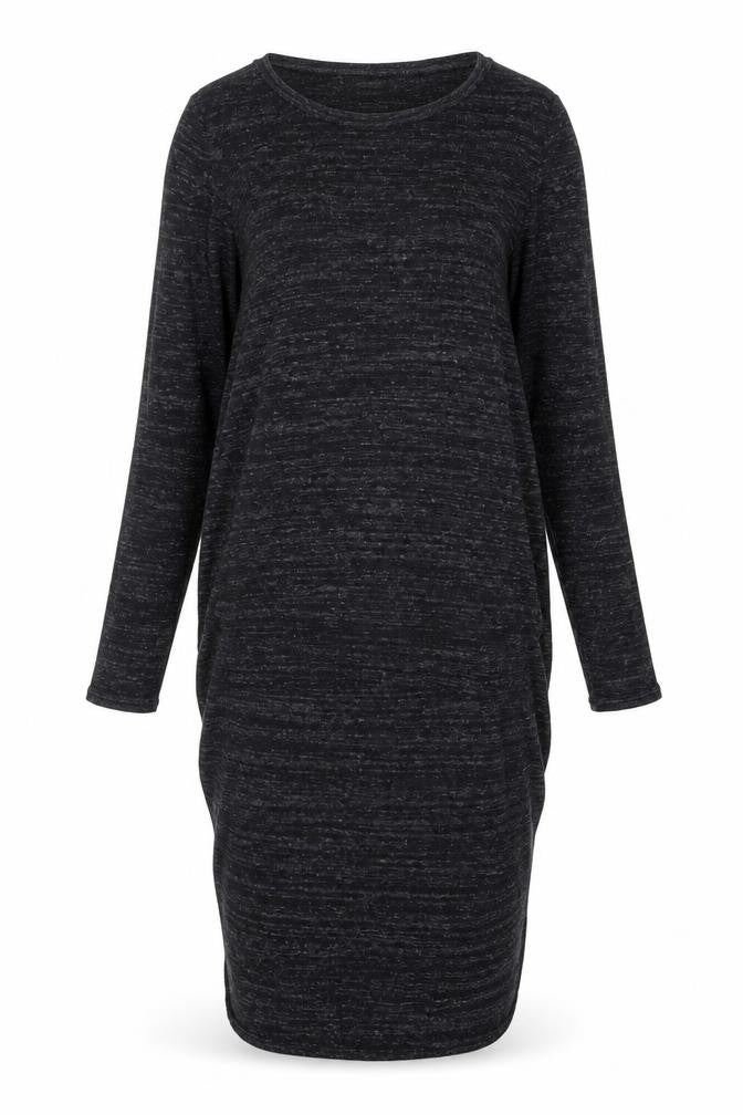 Front view of Zara Women Black Knit Slim Fit Long Sleeve jumper S