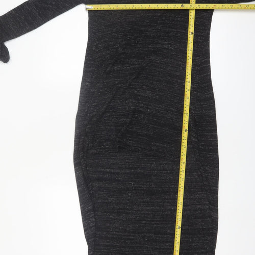 Zara Women Black Knit Slim Fit Long Sleeve Pullover Jumper S