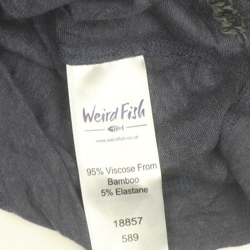 Weird Fish Women’s Navy Bamboo Hooded Tunic Hoodie Size 10