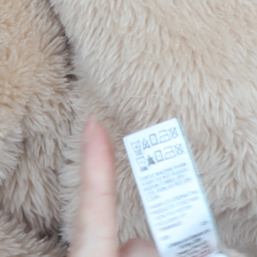 Marks and Spencer Women Beige Fleece Hooded Robe M Winter