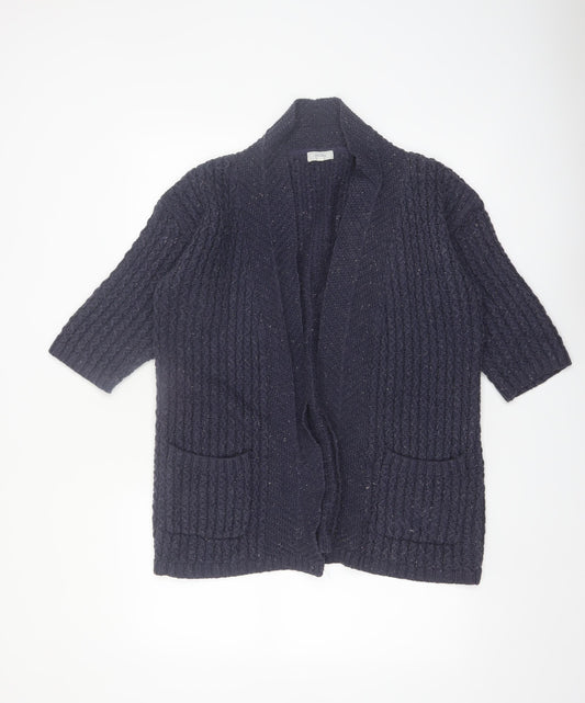 Fat Face Women's Blue Cable-Knit Open Front Cardigan Size 10