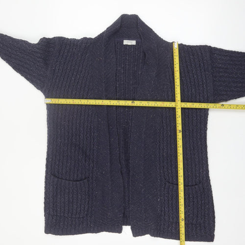Fat Face Women's Blue Cable-Knit Open Front Cardigan Size 10