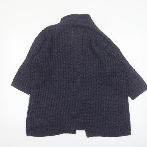 Fat Face Women's Blue Cable-Knit Open Front Cardigan Size 10