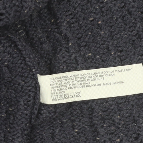 Fat Face Women's Blue Cable-Knit Open Front Cardigan Size 10