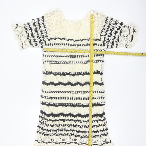 Zara Women’s Black & White Crochet Knit Short Dress XS
