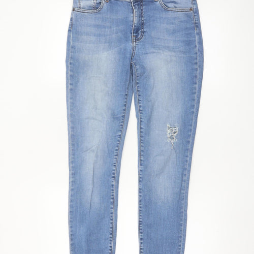 WAREDENIM Women's Blue Skinny Mid-Rise Stretch Jeans UK 10
