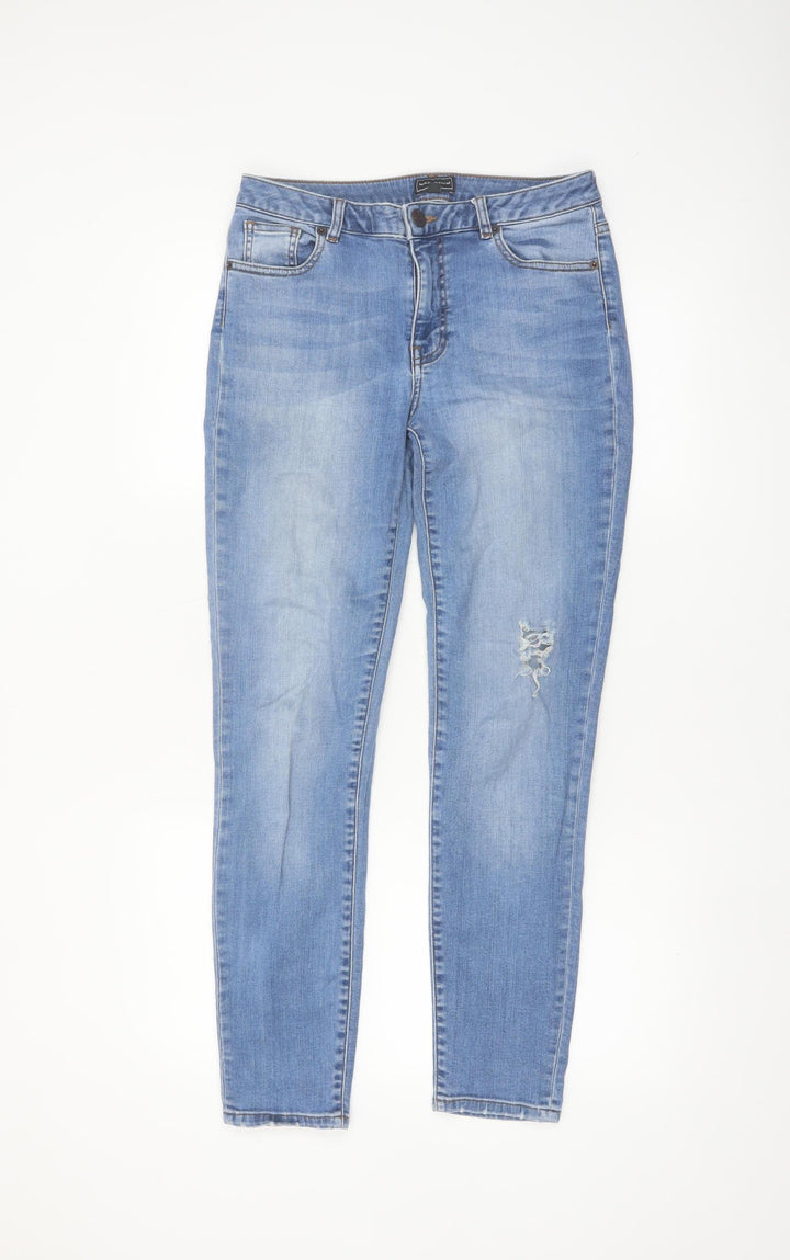 WAREDENIM Women's Blue Skinny Mid-Rise Stretch Jeans UK 10