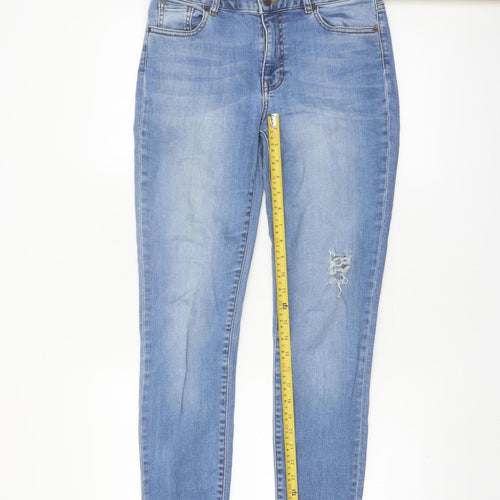 WAREDENIM Women's Blue Skinny Mid-Rise Stretch Jeans UK 10