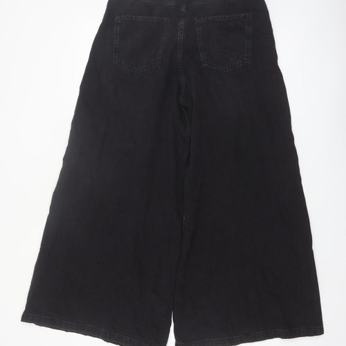 Marks and Spencer Women's Black Wide-Leg Jeans Size 12 Short