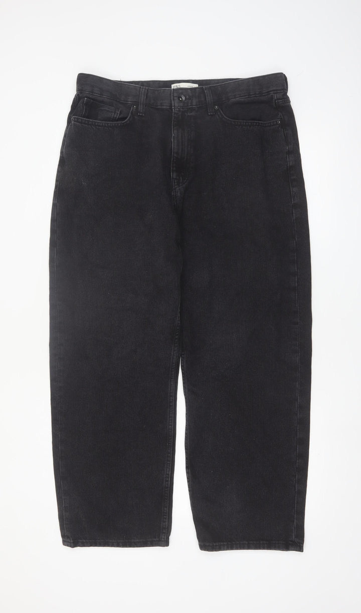 Marks and Spencer Men's Black Loose Fit Jeans 36W 29L Denim