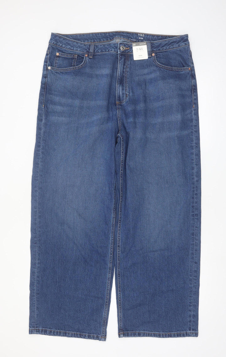 Marks and Spencer Women’s Blue Wide-Leg Jeans Size 20 Regular