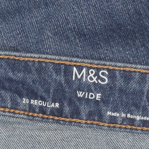Marks and Spencer Women’s Blue Wide-Leg Jeans Size 20 Regular