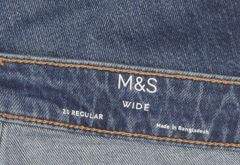 Marks and Spencer Women’s Blue Wide-Leg Jeans Size 20 Regular
