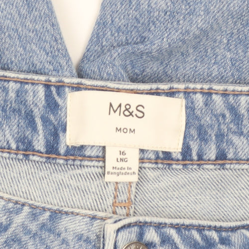Marks and Spencer Women’s Blue Mom Jeans Size 16 Tall Denim