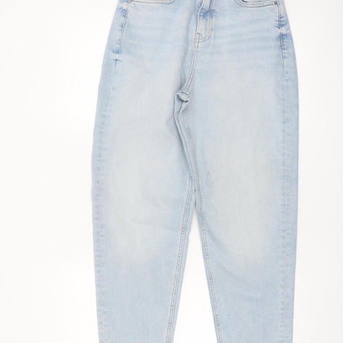 Marks and Spencer Women's Blue Mom Jeans Size 10 Tall High Rise