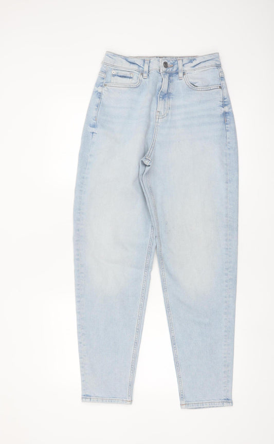 Marks and Spencer Women's Blue Mom Jeans Size 10 Tall High Rise