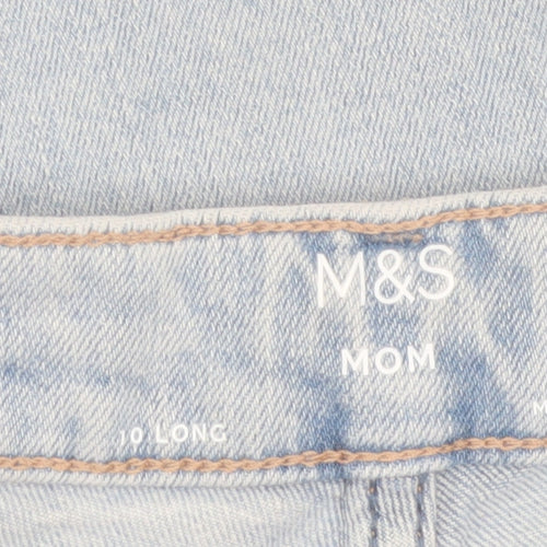 Marks and Spencer Women's Blue Mom Jeans Size 10 Tall High Rise