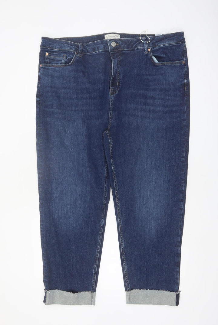 Marks and Spencer Women Blue Size 22 Regular Harper Supersoft Cigarette Jeans